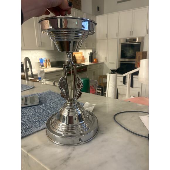 Rejuvenation Art Deco Chrome Hollywood 6" Fitter Ceiling Light Fixture Pendant - Picture 5 of 6